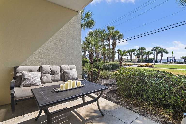 Private Patio Space - Enjoy your morning coffee with Gulf breezes and coastal views.
