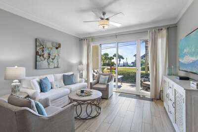 Spacious & Bright Living Room - Relax in comfort just steps from the Gulf at this Leeward Key condo in Destin, Florida.