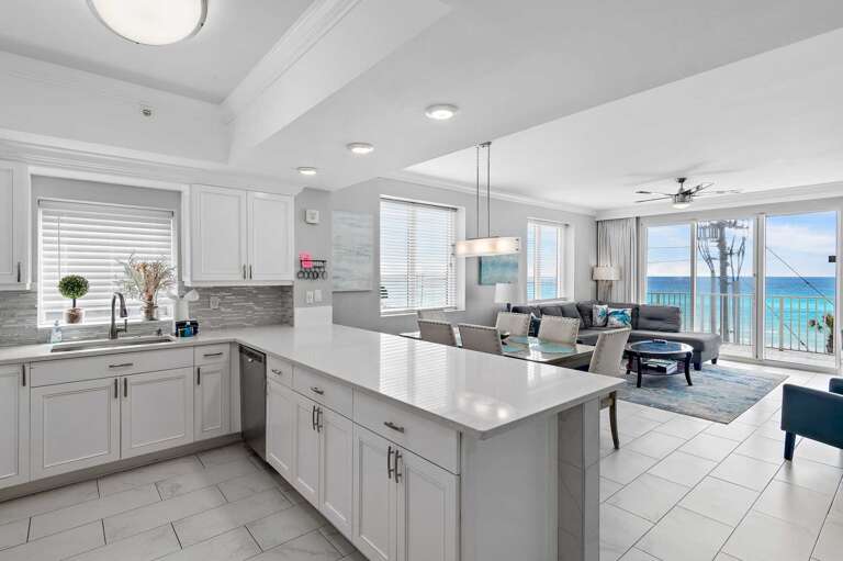 coastal kitchen with a view