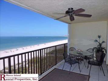 Balcony with dining table