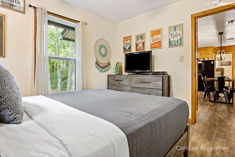 Bedroom number 2 has a TV as well