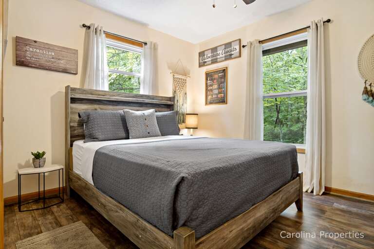 The second bedroom also has a queen bed