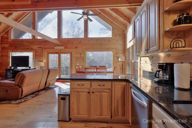 Cook in the kitchen while watching TV