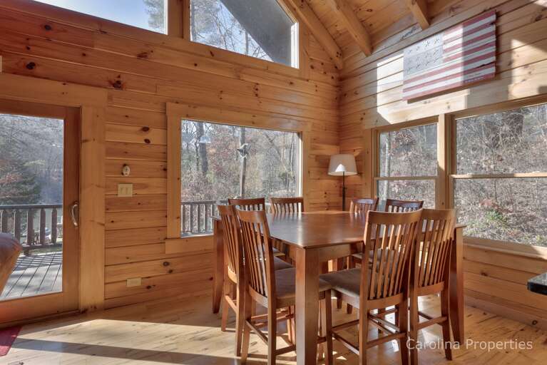 Dining table with seating for 8