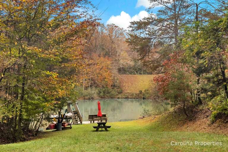 View of Mirror Lake from the lakeside deck