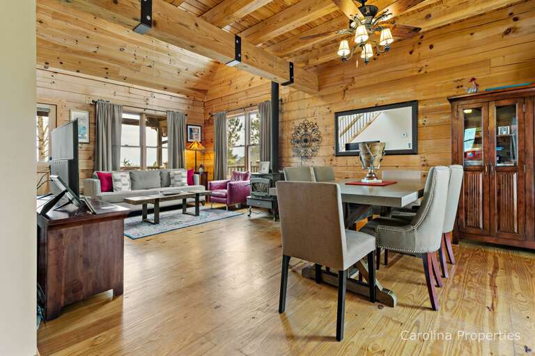 Open dining to the living area