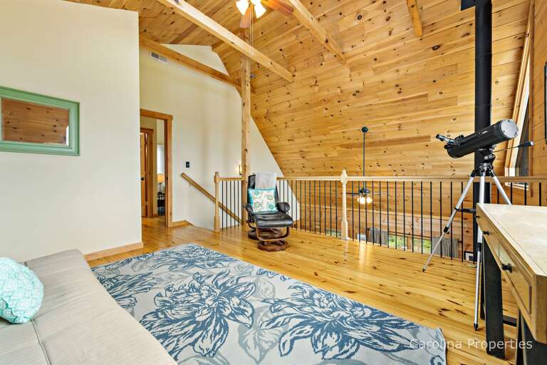 Loft area with a desk