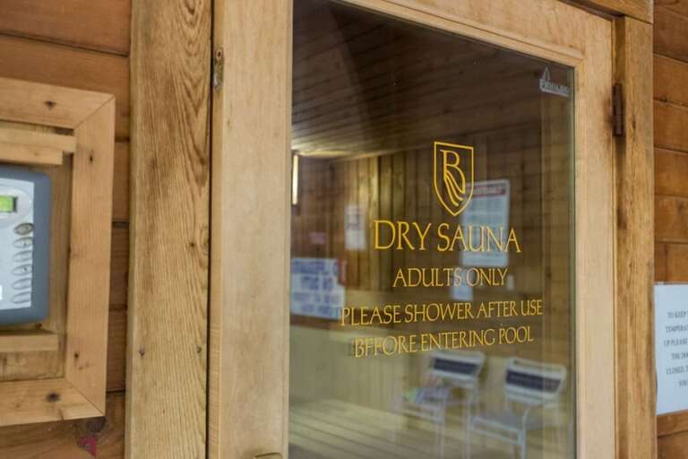There is also a dry sauna for your enjoyment