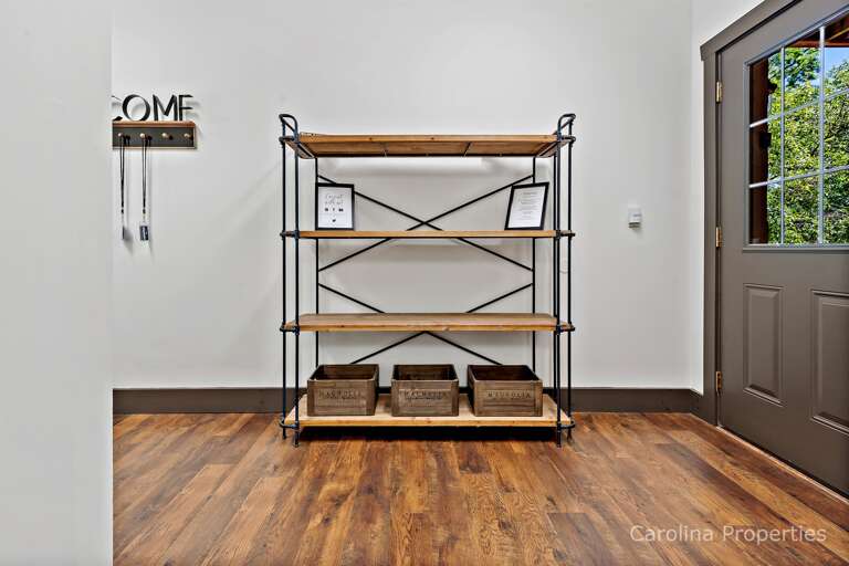 Head out of the lower level door and you will find a small covered porch