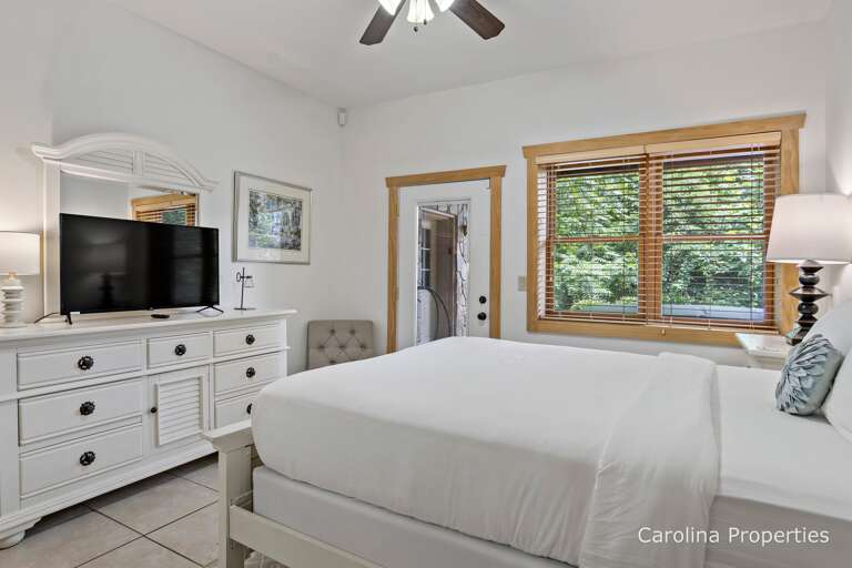 The large windows let in the natural light or step out the door for some fresh air