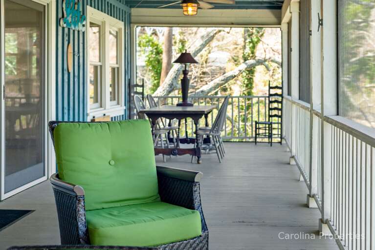 Sit on the back deck and enjoy the peacefulness of the lake