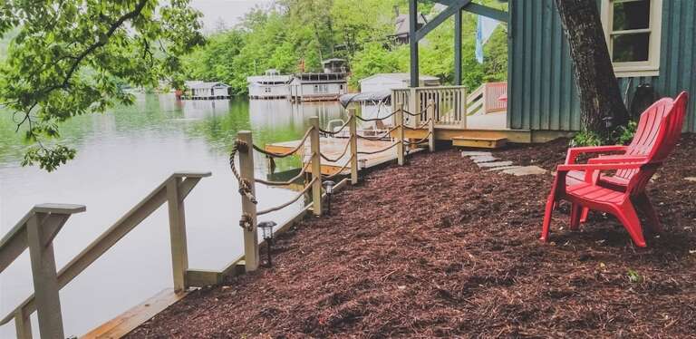 Lovely side yard by the lake