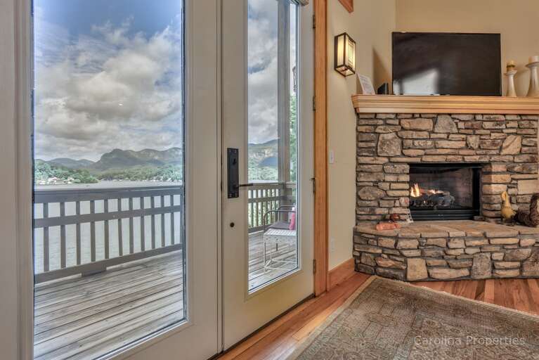 Sit by the fireplace and take in the views