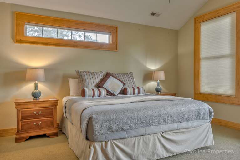 Reading lamps on both sides of the bed