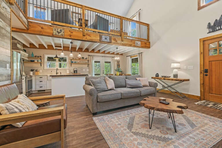 High ceilings up to the upper level