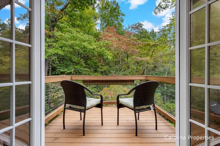 Enjoy a cup of coffee on the private deck area