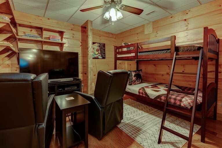 Game room with bunk beds