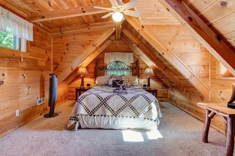 Cozy loft sleeping area Cozy loft sleeping area