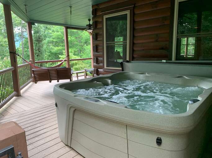 The hot tub is a great way to relax at the end of a fun day!