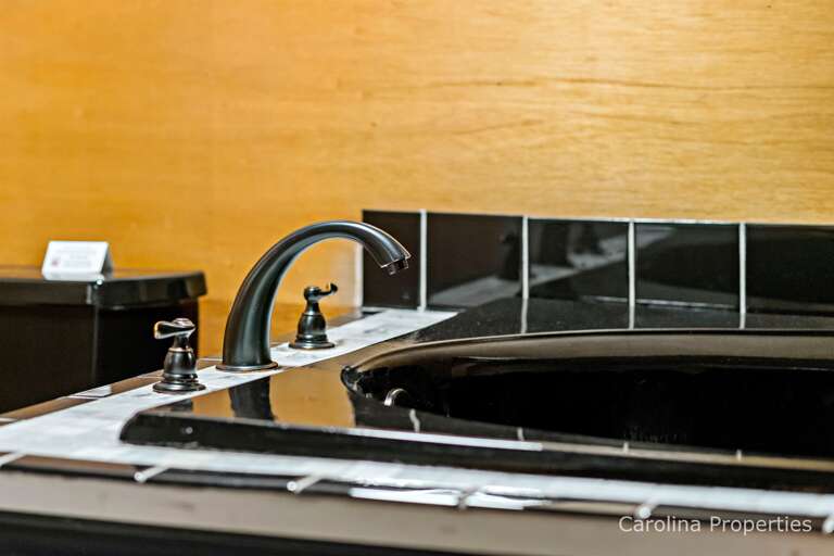 Take a soak in the large master bathtub