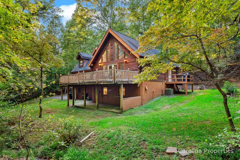 Large deck on the back of the home