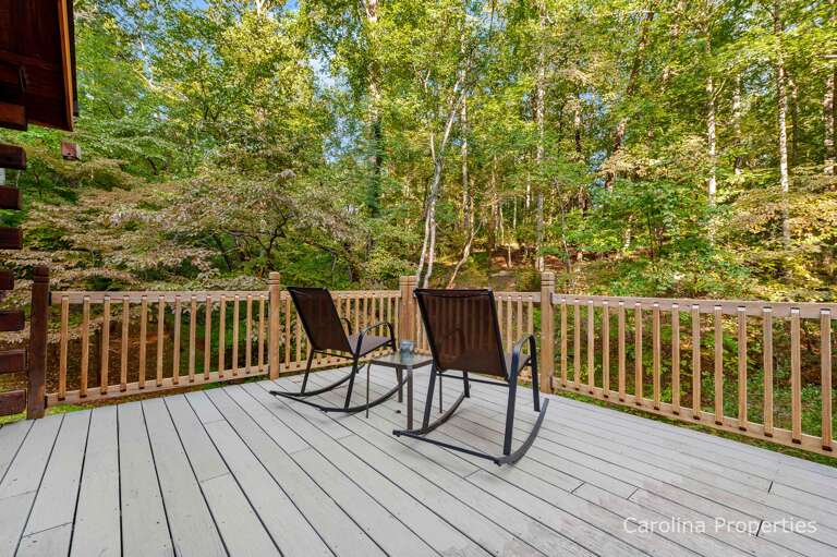 Enjoy nature in one of the rocking chairs on the deck