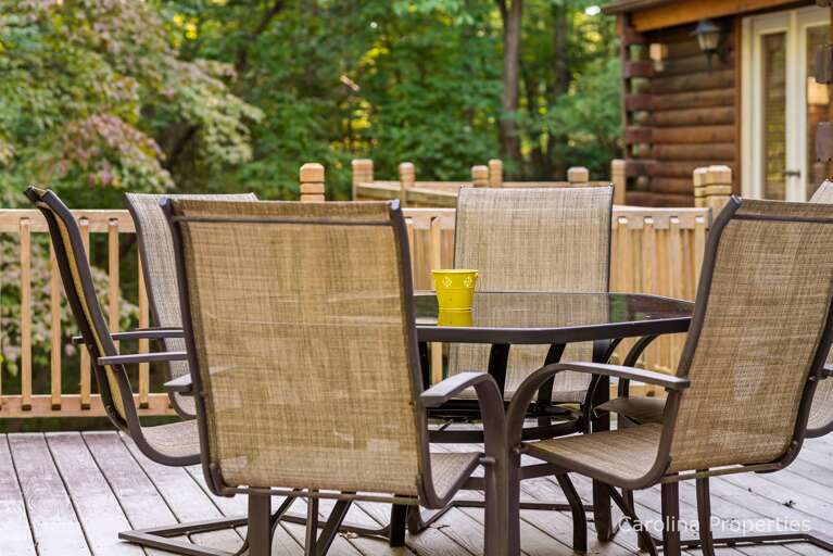 The patio table seats 6