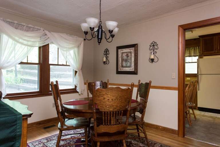 Just past the dining area is the kitchen.