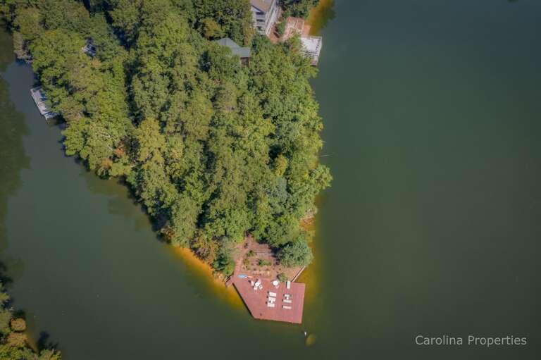 Private dock at the tip of a peninsula
