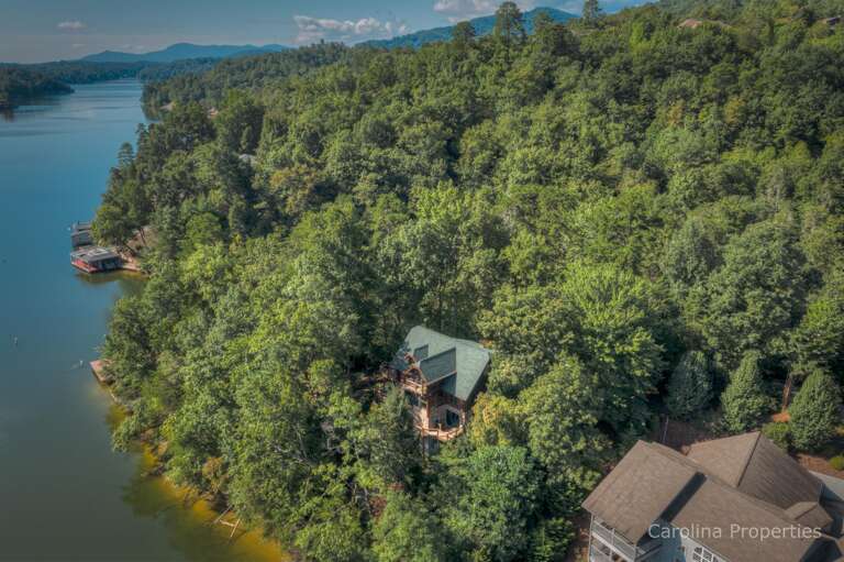 Take in stunning views of Lake Lure while tucked in the forest