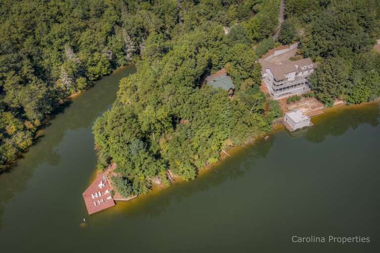 Cove Pointe is nestled in the trees at the end of a peninsula