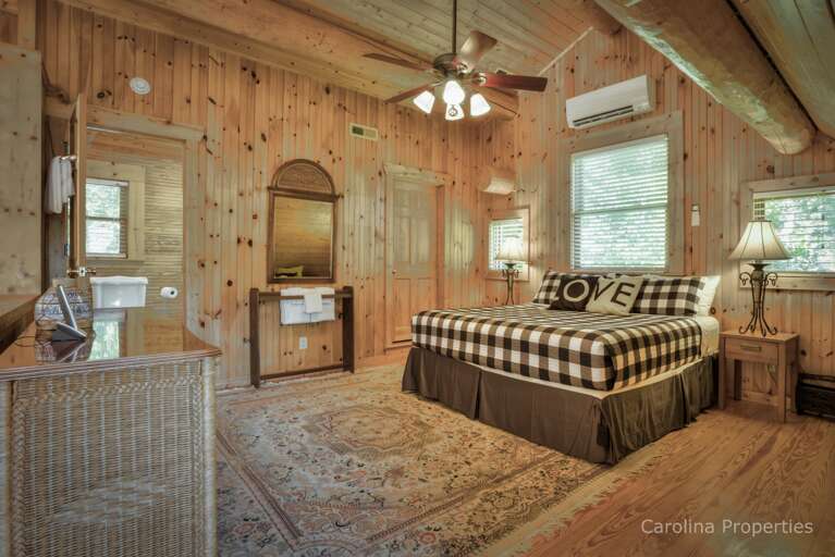 Master Bedroom with king size bed and attached Bathroom