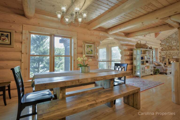 Dining table with seating for 8