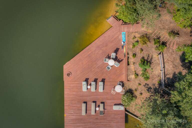 Aerial view of the private dock