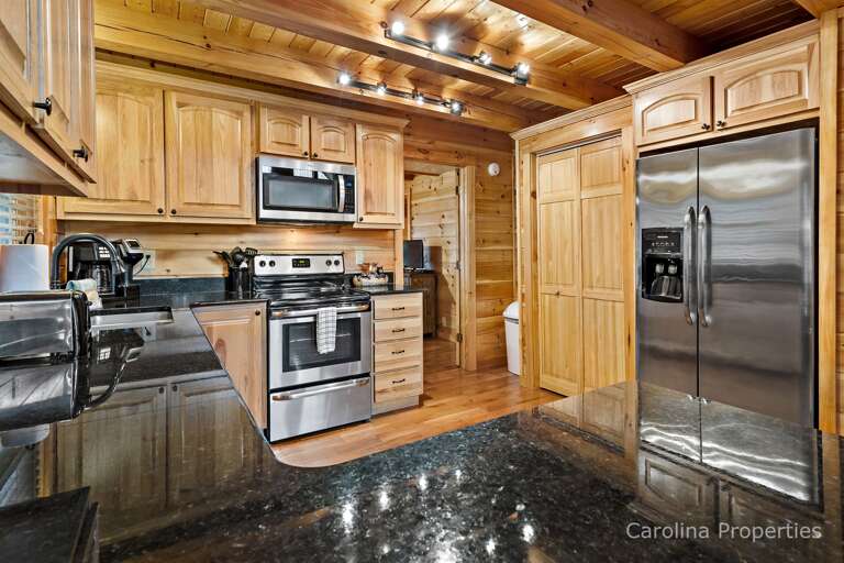 Large side by side refrigerator in kitchen