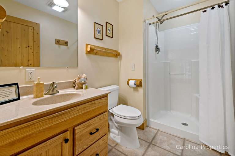 Main level bathroom with walk-in shower