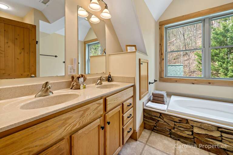 Bathroom with tub in the loft