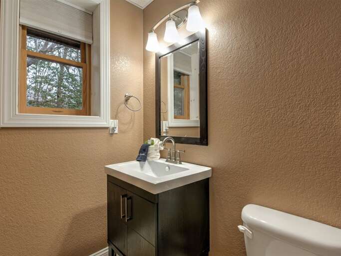 The lower level bathroom. 