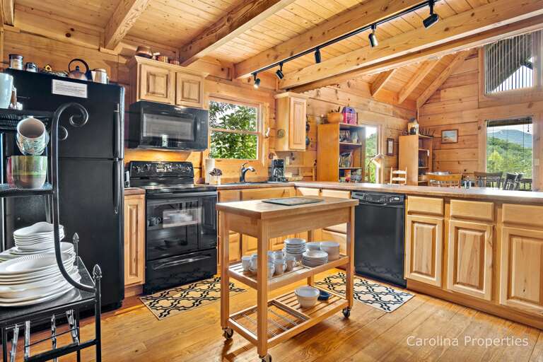 All black appliances in the kitchen