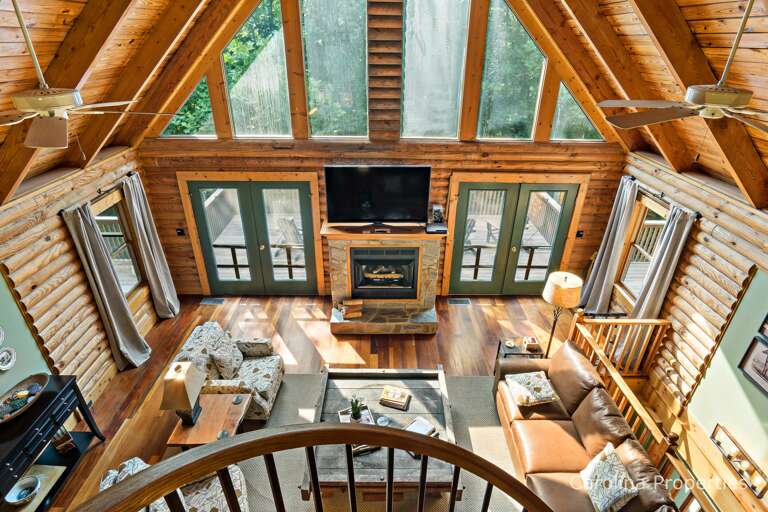 View overlooking living room. View overlooking living room.