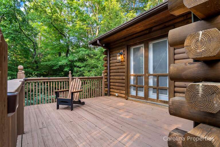 The rear deck is well-lit for safety. The rear deck is well-lit for safety.