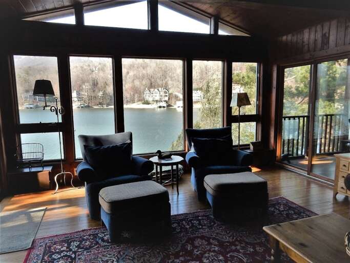 Living room with view of the lake