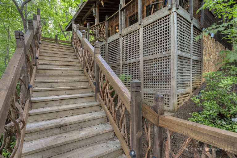 Stairs leading to the cabin