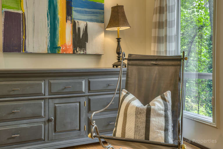 Neat chair in the master bedroom