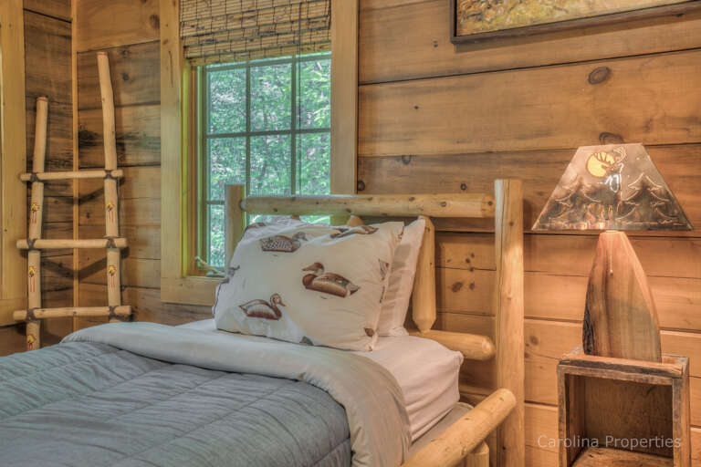 Bedroom 2 of cabin with two twin size beds