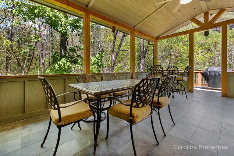 Plenty of outdoor seating on the deck Plenty of outdoor seating on the deck