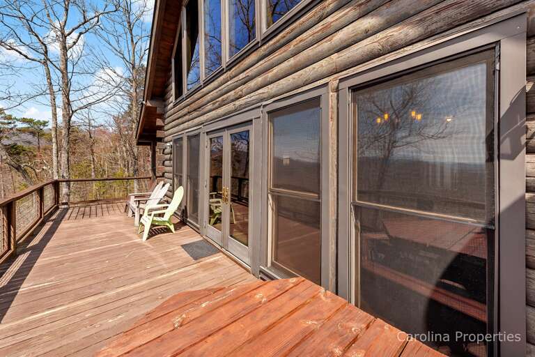 The French doors allow easy access to the deck 