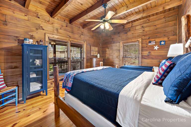 Sliding glass door leads to the deck