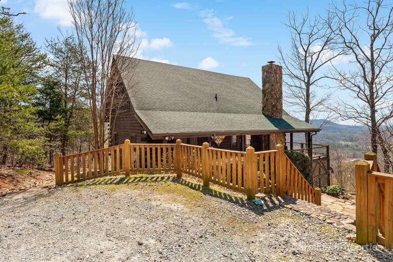 From the driveway head to the stairs to a seating area