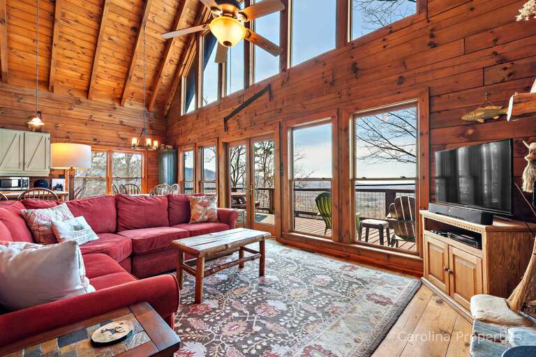 Take in the views from the floor to ceiling windows and doors